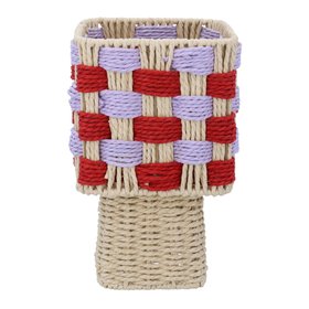 FEB '26: Red & Lilac Woven Cube Pot Cover, Tall, £16.99