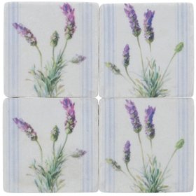 Lavender Stripe Resin Coaster, Set of 4, £11.99