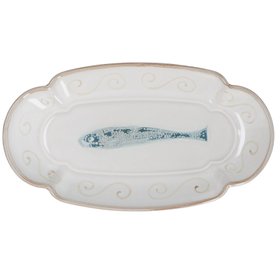 Fish Fluted Stoneware Oval Plate, Med, £17.99