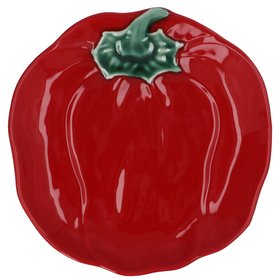 Red Stoneware Pepper 8.5" Plate, £11.99