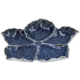 Blue Reactive Hibiscus Trinket Dish, Large, £14.99