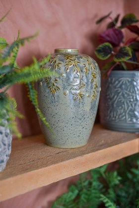 Verdigris Reactive Ceramic Vine Decorative Vase, Small, £24.99