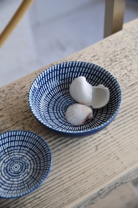 Navy Dash Trinket Dishes, Set of 2, £7.49