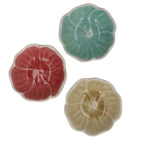 Dusky Pastel Flower Shaped Stoneware Mini Bowls, Set of 3, £14.99