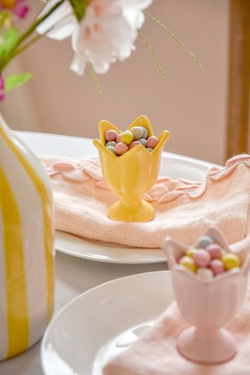 Pink/Yellow Ceramic Tulip Egg Cup, Set of 2, £9.99