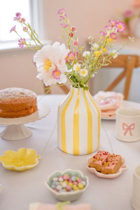 Yellow Stripe Decorative Vase, 16cms, £12.99