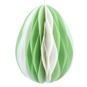 Honeycomb Stripe Paper Egg Decoration, Green, £6.99