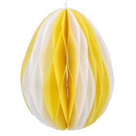 Honeycomb Stripe Paper Egg Decorations, Yellow, £6.99