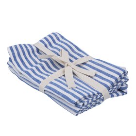 Pack of 4 Cotton Napkins - Blue Mix Stripe, £7.49