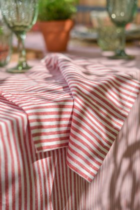Red Stripe Cotton Table Linen, from £7.49