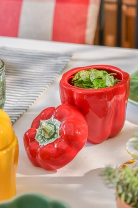 Red Stoneware Pepper Pot Jar, £14.99