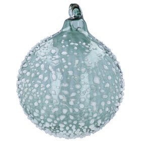 SEP '26: Clear Glass Bauble w Raised White Snow, £5.99