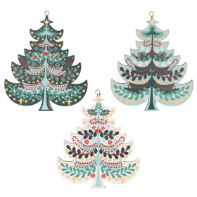 SEP '26: Alpine Wood Tiered Hanging Tree Decoration, Set of 3, £8.99