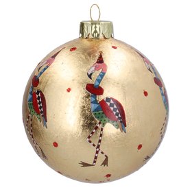 SEP '26: Gold Leaf Circus Flamingos Glass Bauble, £5.99