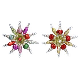 SEP '26: Vintage Feel Beaded Hanging Snowflake Decoration, Set of 2, £17.99