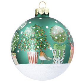 SEP '26: Green Christmas Topiary Glass Bauble, £5.99