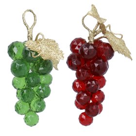 SEP '26: Red Green Acrylic Grapes Hanging Decoration, Set of 2, £21.99