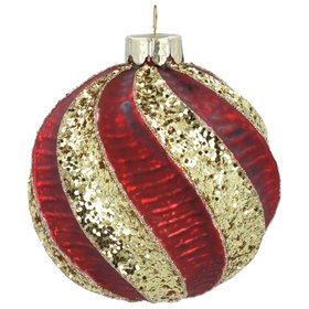 SEP '26: Antique Red Gold Swirls Glass Bauble, £4.99