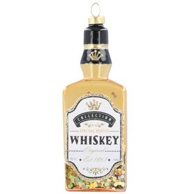 SEP '26: Glass Whisky Bottle w Confetti Hanging Decoration, £7.49