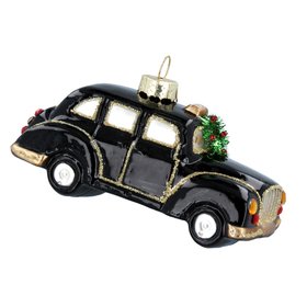 SEP '26: London Taxi w Wreath Glass Hanging Decoration, £8.99