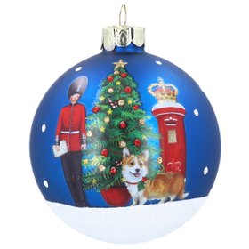 SEP '26: Blue/London Characters Glass Bauble (front design), £5.99