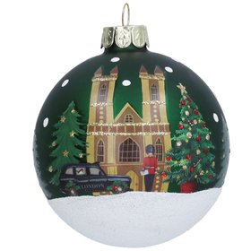 SEP '26: Green/London Scene Glass Bauble, £5.99
