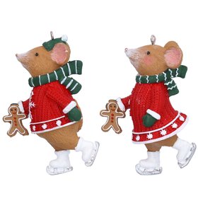 SEP '26: Resin Holly/Alfie Skating Hanging Decoration, Set of 2, £16.99