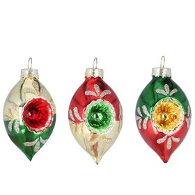 SEP '26: Vintage Dimpled Glass Ogee Bauble Hanging Decoration, Set of 3, £17.99