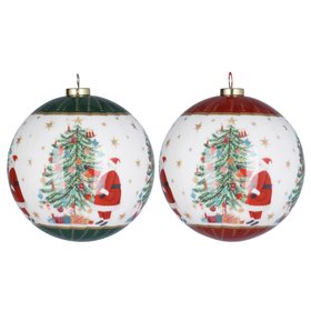 SEP '26: Red Green Santa Tree Bauble, Set of 2, £7.99