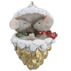 SEP '26: Resin Mice in Gold Cone Hanging Decoration, £5.99