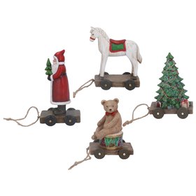 SEP '26: Resin Vintage Style Pull-A-Long Toy Ornaments, Set of 4, £43.99