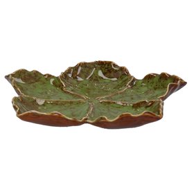 AUTUMN '26: Large Green Reactive Stoneware Hibiscus Trinket Plate, £14.99
