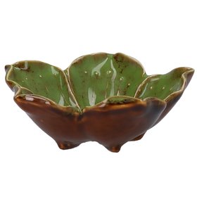 AUTUMN '26: Green Reactive Stoneware Hibiscus Trinket Dish, £6.99
