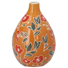 AUTUMN '26: Orange Floral Stoneware Decorative Pear Vase, £9.99