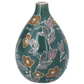 AUTUMN '26: Teal Floral Stoneware Decorative Pear Vase, £9.99