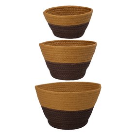 AUTUMN '26: Brown & Caramel Mix Woven Bowl Basket, Set of 3, £14.99