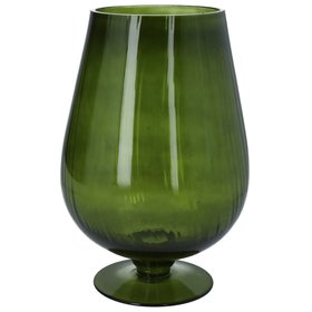 AUTUMN '26: Large Olive Green Glass Pedestal Vase, £24.99