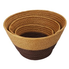 AUTUMN '26: Brown & Caramel Mix Woven Bowl Basket, Set of 3, £14.99