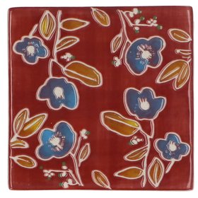 AUTUMN '26: Burgundy Floral Stoneware Square Coaster, £4.49