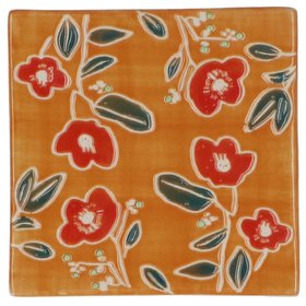 AUTUMN '26: Orange Floral Stoneware Square Coaster, £4.49