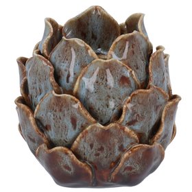 AUTUMN '26: Blue Brown Reactive Glaze Artichoke T-Lite Holder, £14.99
