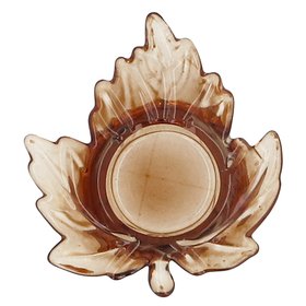 AUTUMN '26: Dark Amber Glass Maple Leaf T-Lite Holder, £3.49