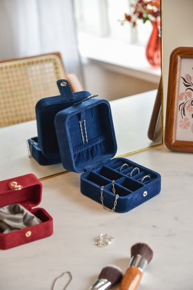 AUTUMN '26: Blue Velvet Square Jewellery Box, £14.99