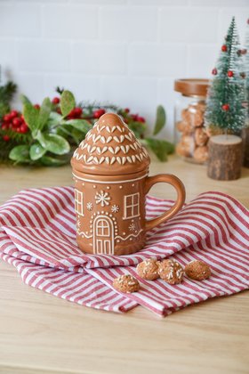 SEP '26: Gingerbread House Ceramic Mug w Lid, £14.99