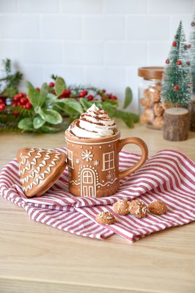 SEP '26: Gingerbread House Ceramic Mug w Lid, £14.99
