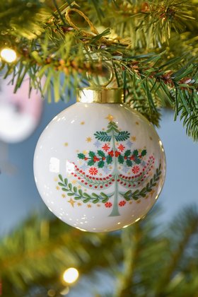 SEP '26: Alpine Tree & Santa Ceramic Bauble, Set of 2, £12.99