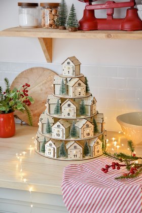 SEP '26: Tiered Village Wooden Advent Calendar, £39.99