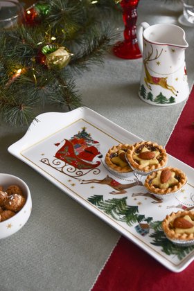 SEP '26: Nostalgia Tablescaping, Bone China Rectangular Plate - Nostalgia Sleigh, £19.99