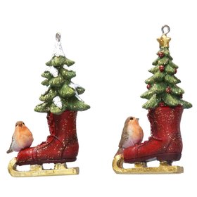 SEP '26: Set of 2 Hanging Decorations - Skating Boot, Robin & Tree, £12.99