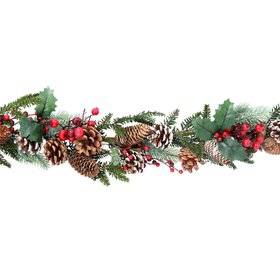 SEP '26: Garland - Fir with Red Berries & Snowy Cones, £49.99